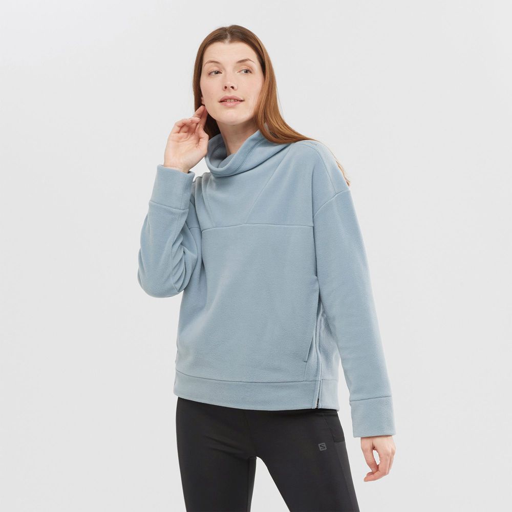 Sweats Salomon Femme Bleu - Salomon OUTLIFE MIDLAYER W - France (0986-WFYSQ)